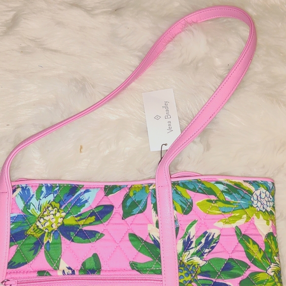 💖VERA BRADLEY -Small Trimmed Bag 💗 Tropical Paradise Pink carryall bag, tote - Picture 7 of 10